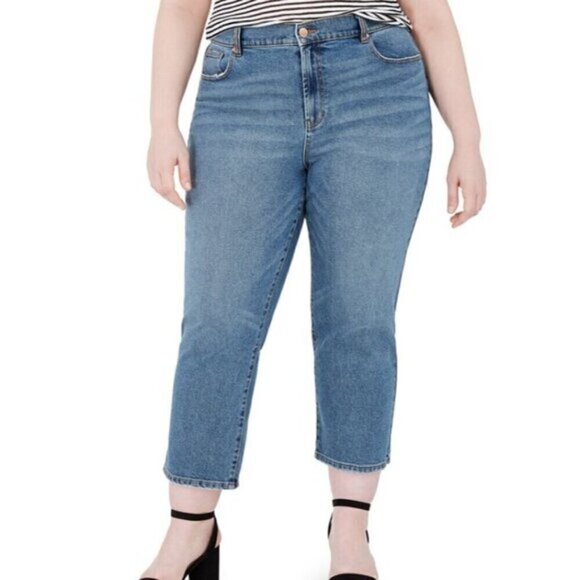 Celebrity Pink Trendy Plus Size 24 Hi-Rise Relaxed Straight Jeans The Retro NWT - Picture 1 of 10